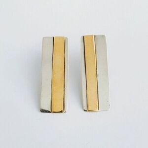 Vintage Sterling Silver & 14kt Gold Earrings​